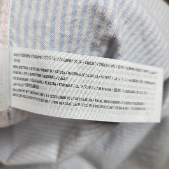 Abercrombie & Fitch Oversized Pinstripe Colorful Colorblock Button Up Size XS - Picture 5 of 10